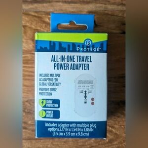 NWT Protege All-in-one Travel Power Adapter, Multiple AC Adapters
